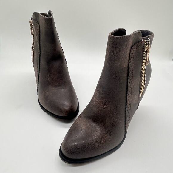 Forever‎ Boots Womens 6 Brown Camila-65 Block Heel Ankle Booties NEW - Picture 1 of 10